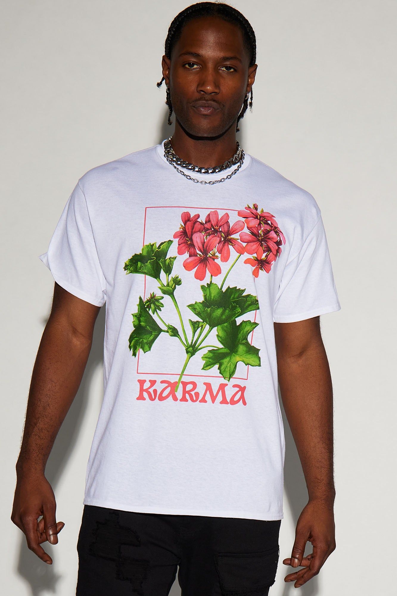 Stop To Smell The Flowers Short Sleeve Tee - White sold by Fashion Nova
