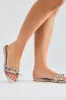 Rhea Metallic Rhinestone Sandals - Silver sold by Fashion Nova