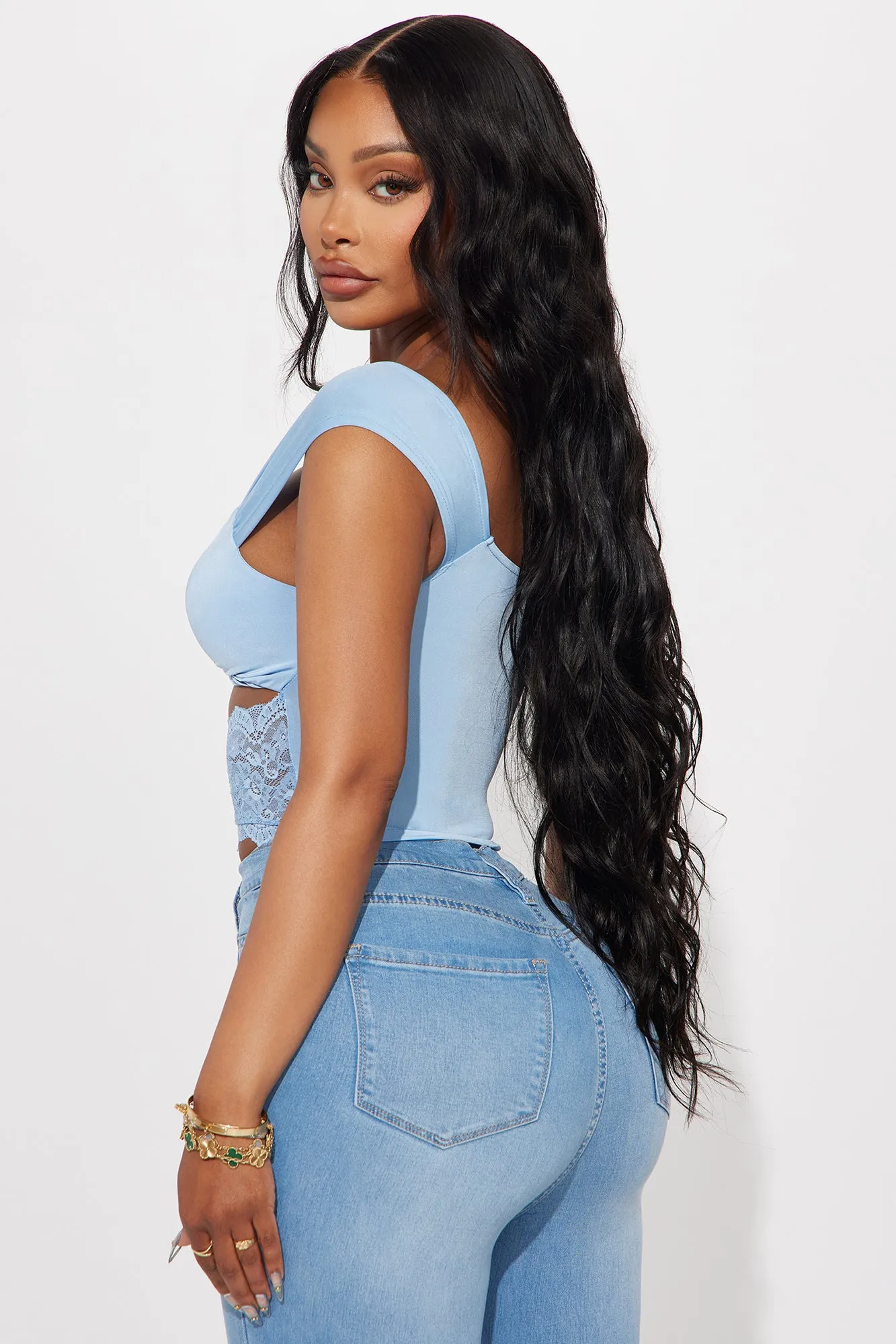 Savannah Lace Top - Blue sold by Fashion Nova product image thumbnail 3