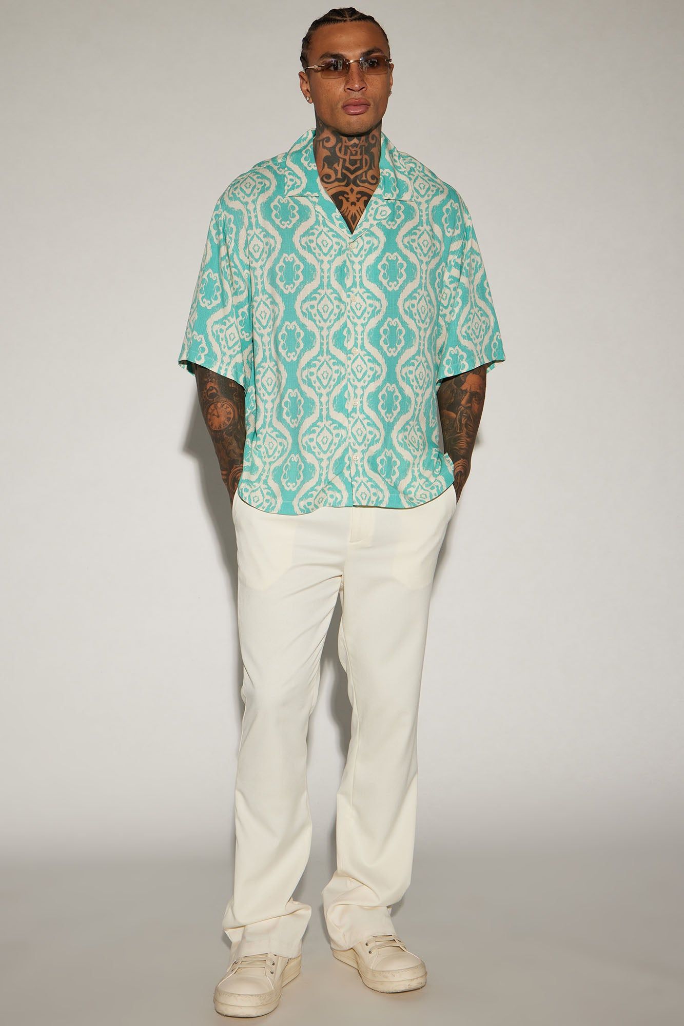 Leisure Button Up Shirt - Aqua/Combo sold by Fashion Nova product image thumbnail 2