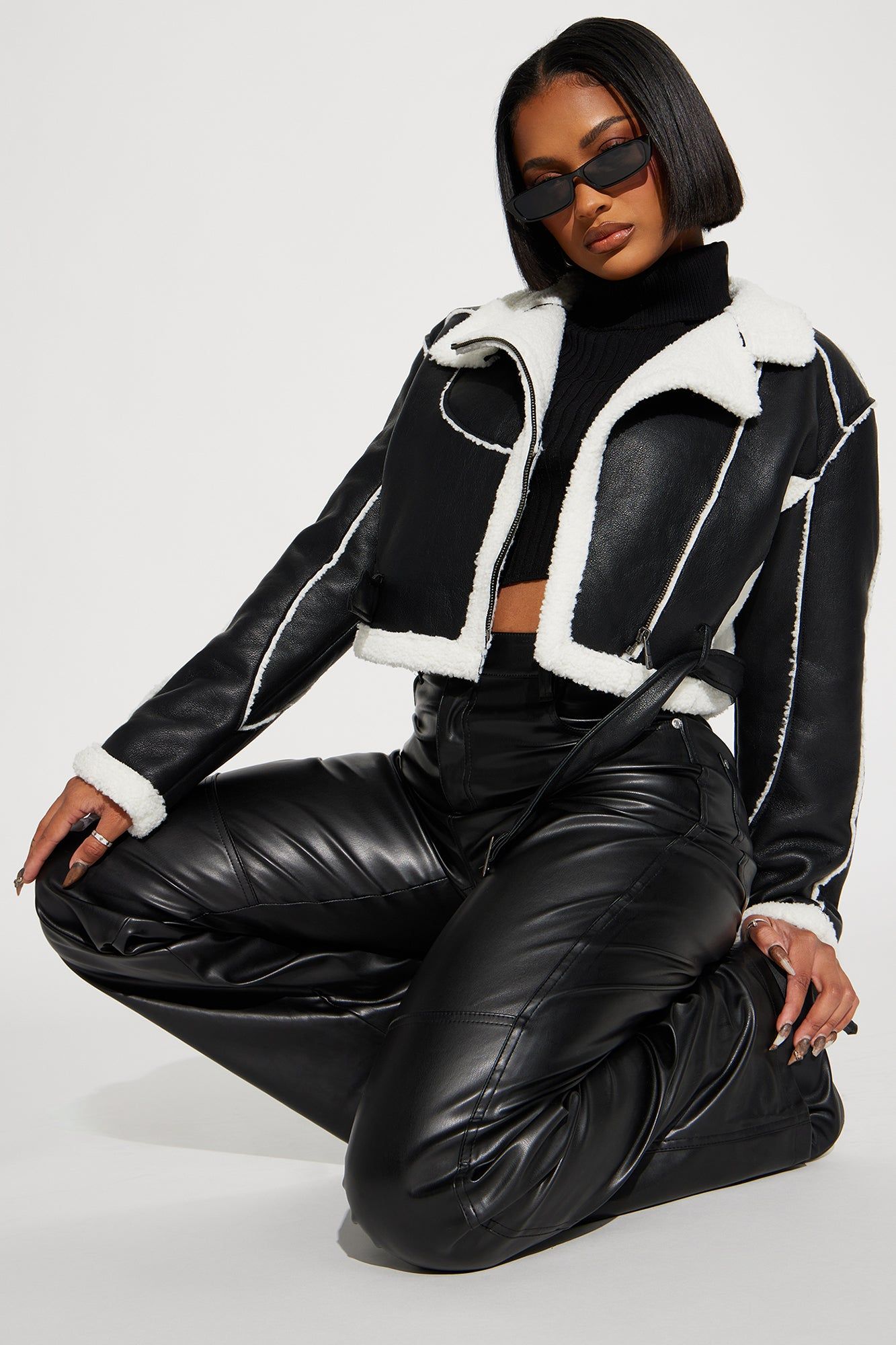 Made For You Faux Leather Jacket - Black sold by Fashion Nova