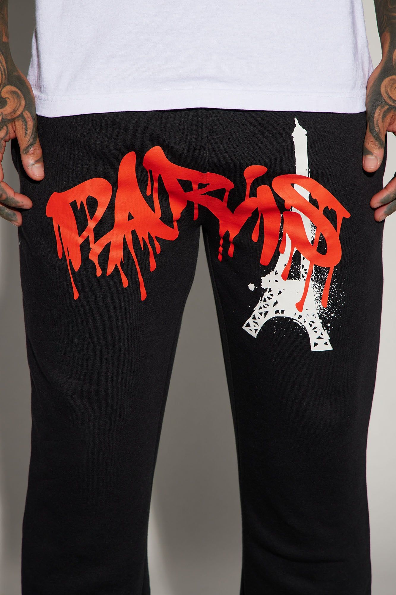Paris Laisse Tomber Sweatpant - Black sold by Fashion Nova product image thumbnail 3