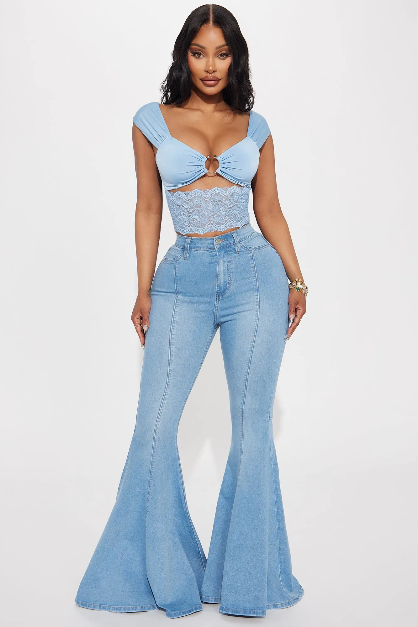 Savannah Lace Top - Blue sold by Fashion Nova product image thumbnail 2