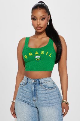 Brasil Tank Top - Green sold by Fashion Nova