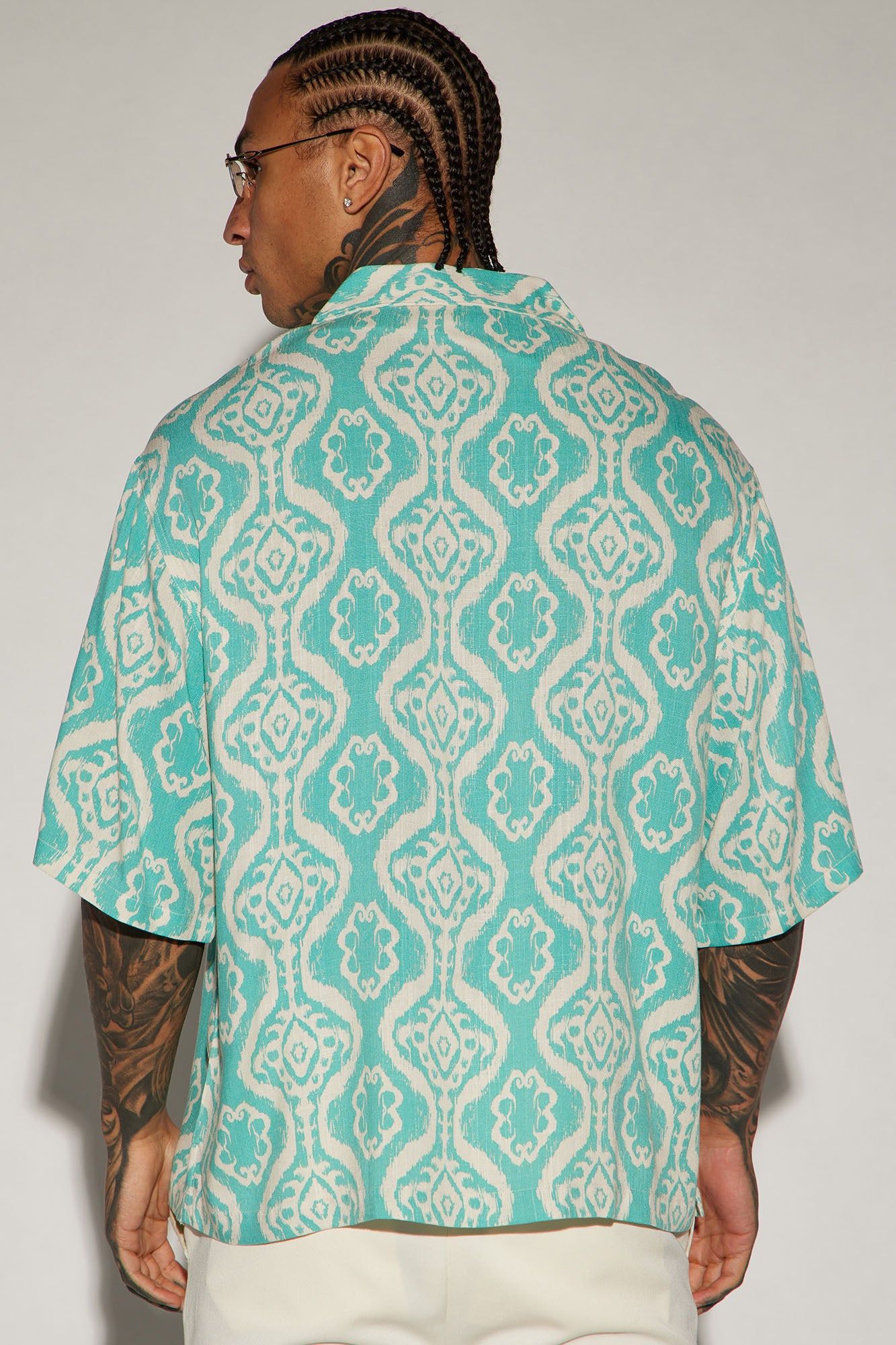 Leisure Button Up Shirt - Aqua/Combo sold by Fashion Nova product image thumbnail 3