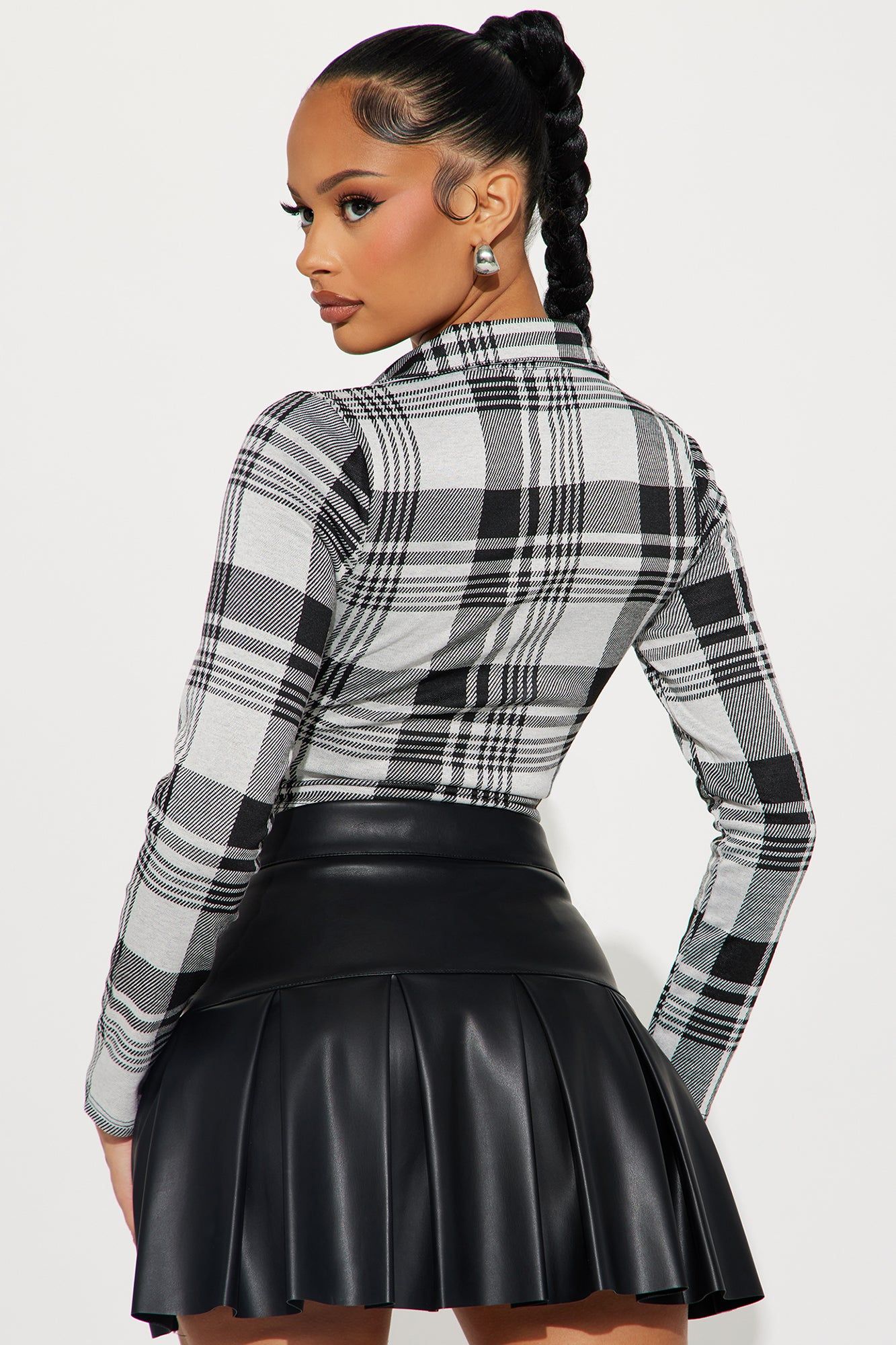 Playing Games Plaid Top - Black/combo sold by Fashion Nova product image thumbnail 3