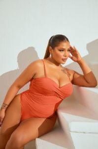 Poolside Vacation Mesh Cutout 1 Piece Swimsuit - Orange sold by Fashion Nova