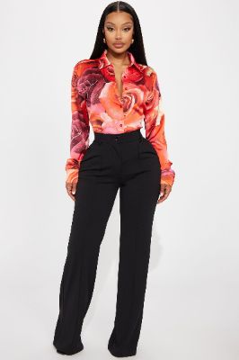 Heidi Wide Leg Trouser - Black sold by Fashion Nova