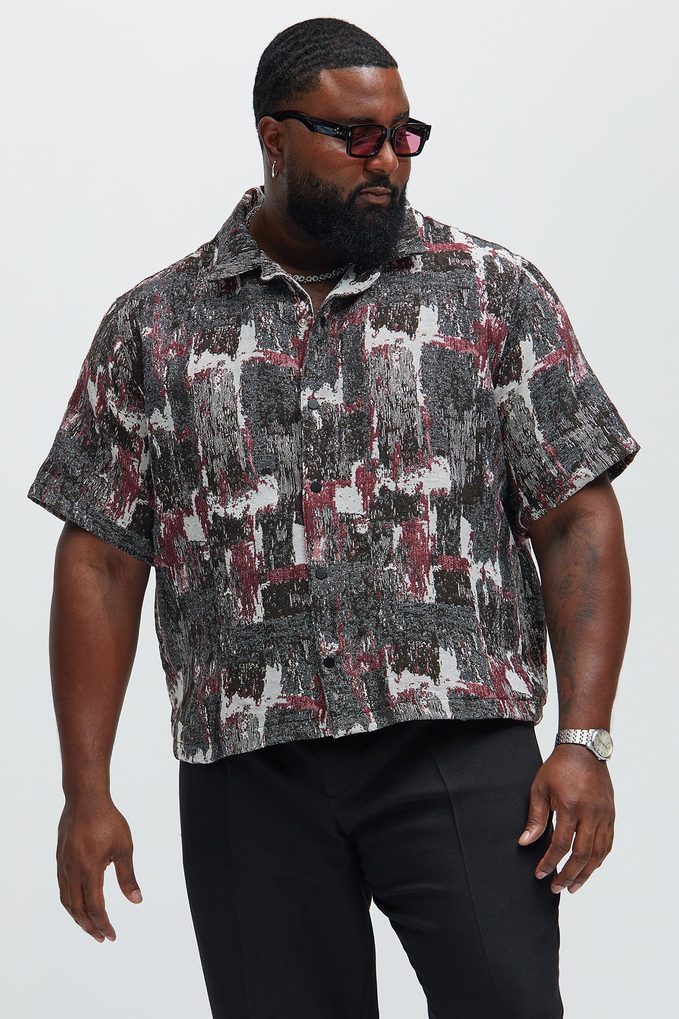 Hayward Tapestry Shirt - Black/combo sold by Fashion Nova product image thumbnail 4