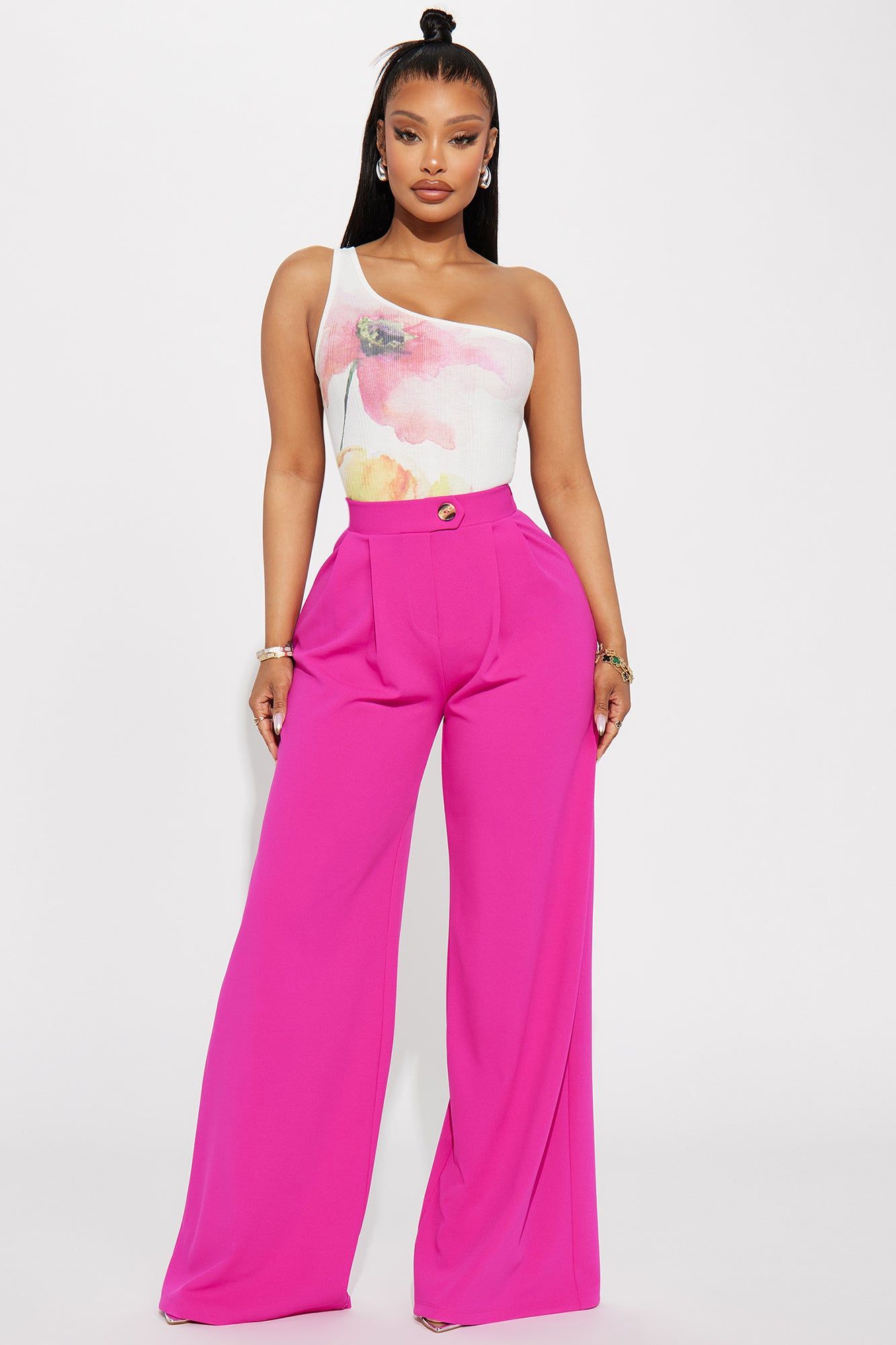 Morning Blooms One Shoulder Bodysuit - Ivory/combo sold by Fashion Nova product image thumbnail 2