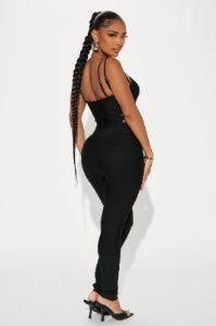 No Later Bandage Jumpsuit - Black sold by Fashion Nova