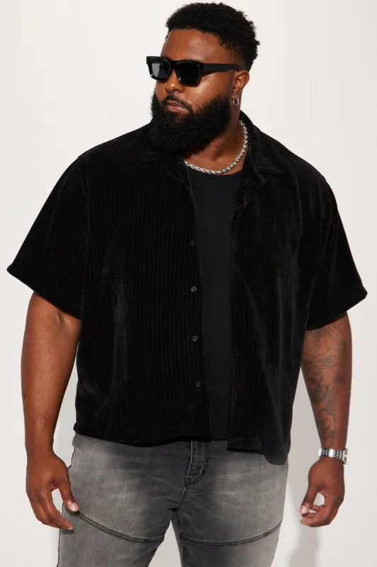 Front Row Textured Button Up Shirt - Black sold by Fashion Nova