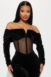Special Invite Velvet Jumpsuit - Black sold by Fashion Nova
