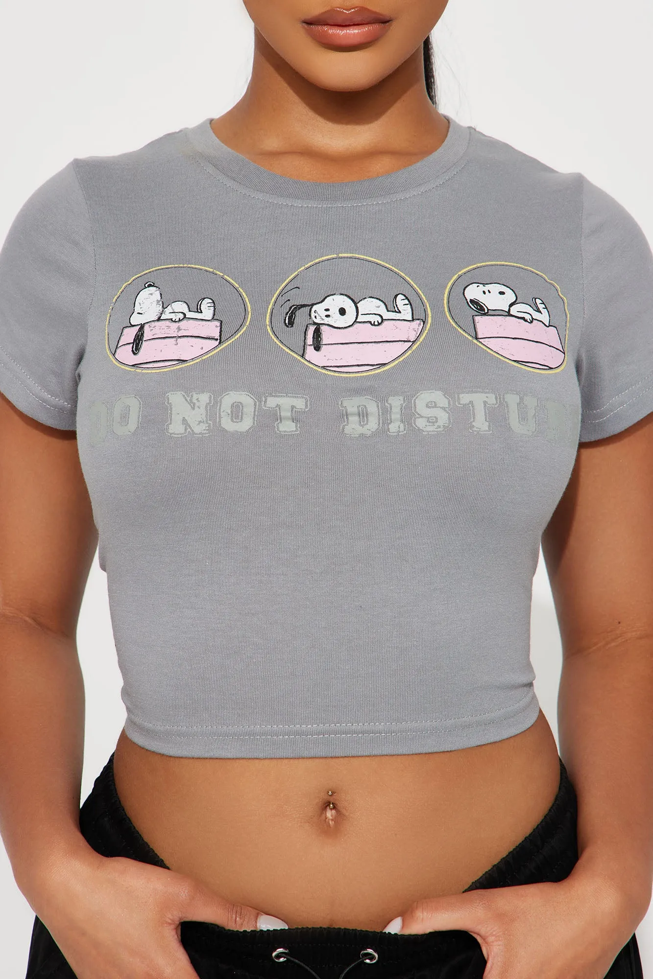 On Do Not Disturb Snoopy Tee - Charcoal sold by Fashion Nova product image thumbnail 3