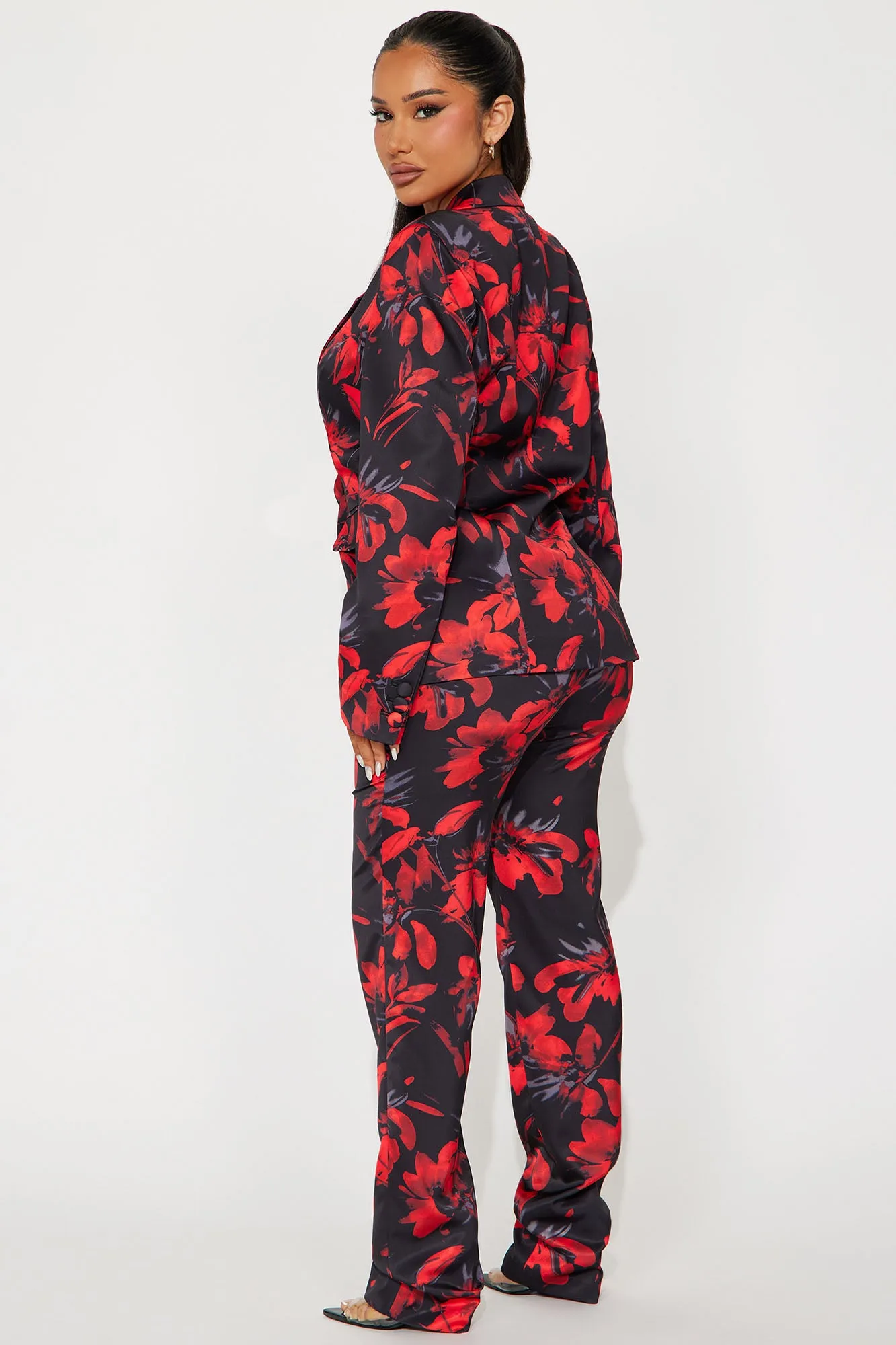 Head Boss Satin Pant Set - Black/Red sold by Fashion Nova product image thumbnail 3