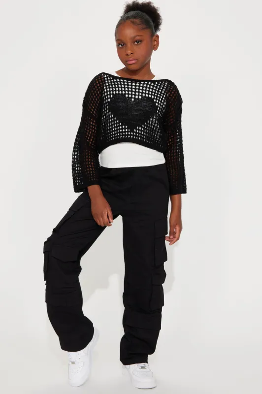 Mini I Cross My Heat Crochet Top - Black sold by Fashion Nova