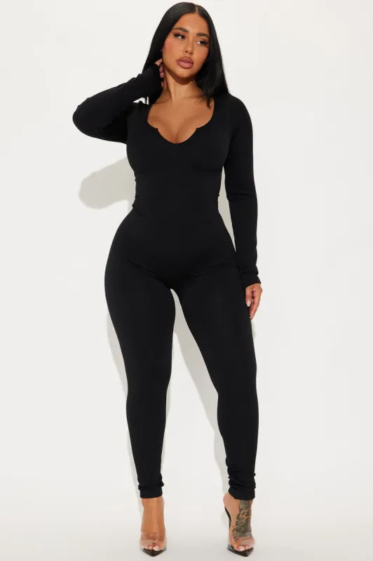 Giada Seamless Jumpsuit - Black sold by Fashion Nova