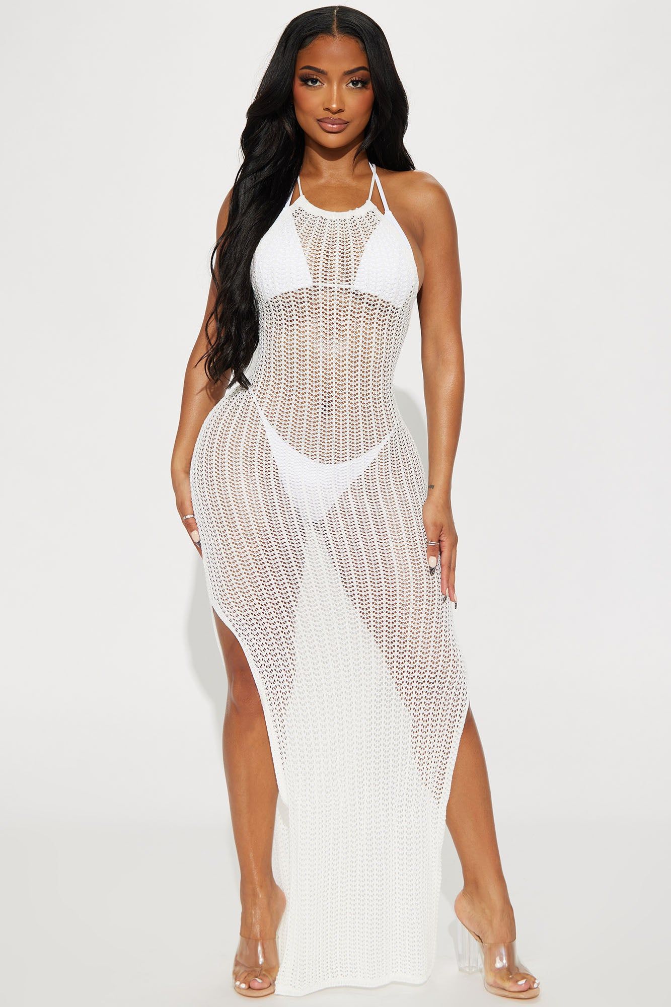 Island Getaway Coverup Dress - White sold by Fashion Nova
