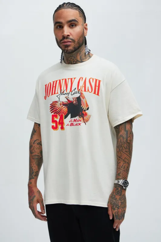 Johnny Cash Ring Of Fire Short Sleeve Tee - Sand sold by Fashion Nova