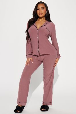 Mom Life PJ Pant Set - Mauve sold by Fashion Nova