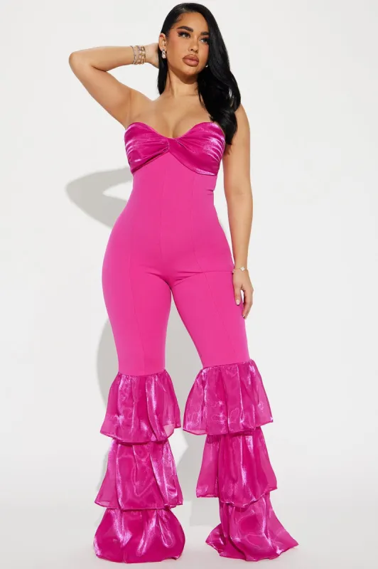 Pretty Little Fears Jumpsuit - Fuchsia sold by Fashion Nova