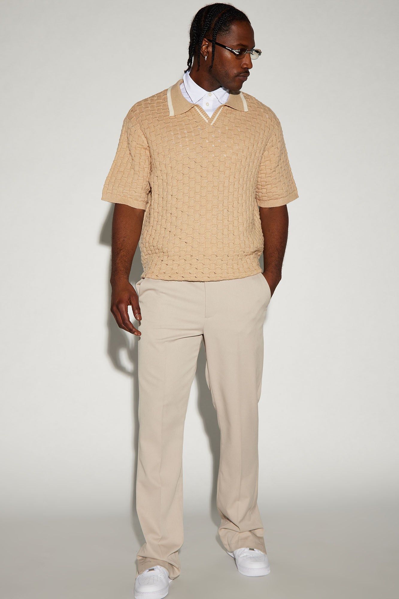 Arrow Short Sleeve Polo - Taupe/combo sold by Fashion Nova product image thumbnail 2