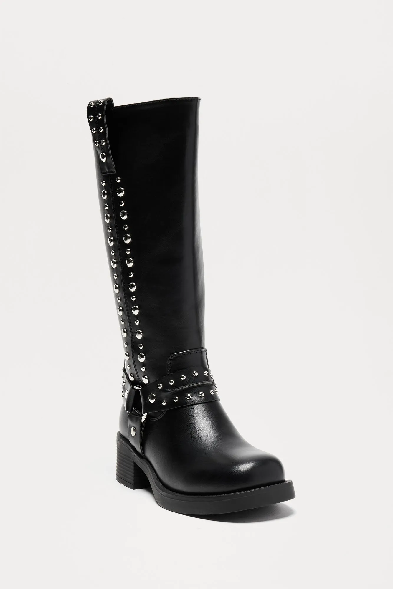 Charlotte Studded Knee High Boots - Black sold by Fashion Nova product image thumbnail 2