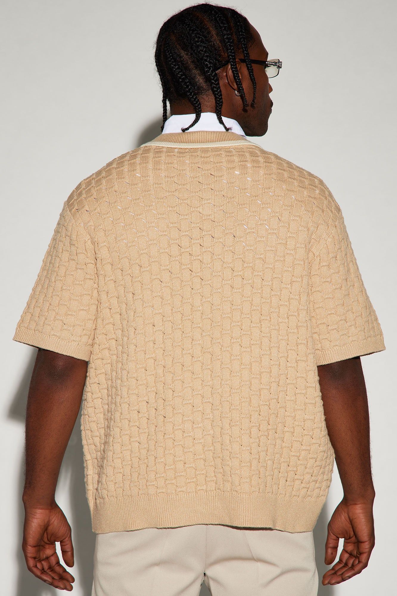 Arrow Short Sleeve Polo - Taupe/combo sold by Fashion Nova product image thumbnail 4