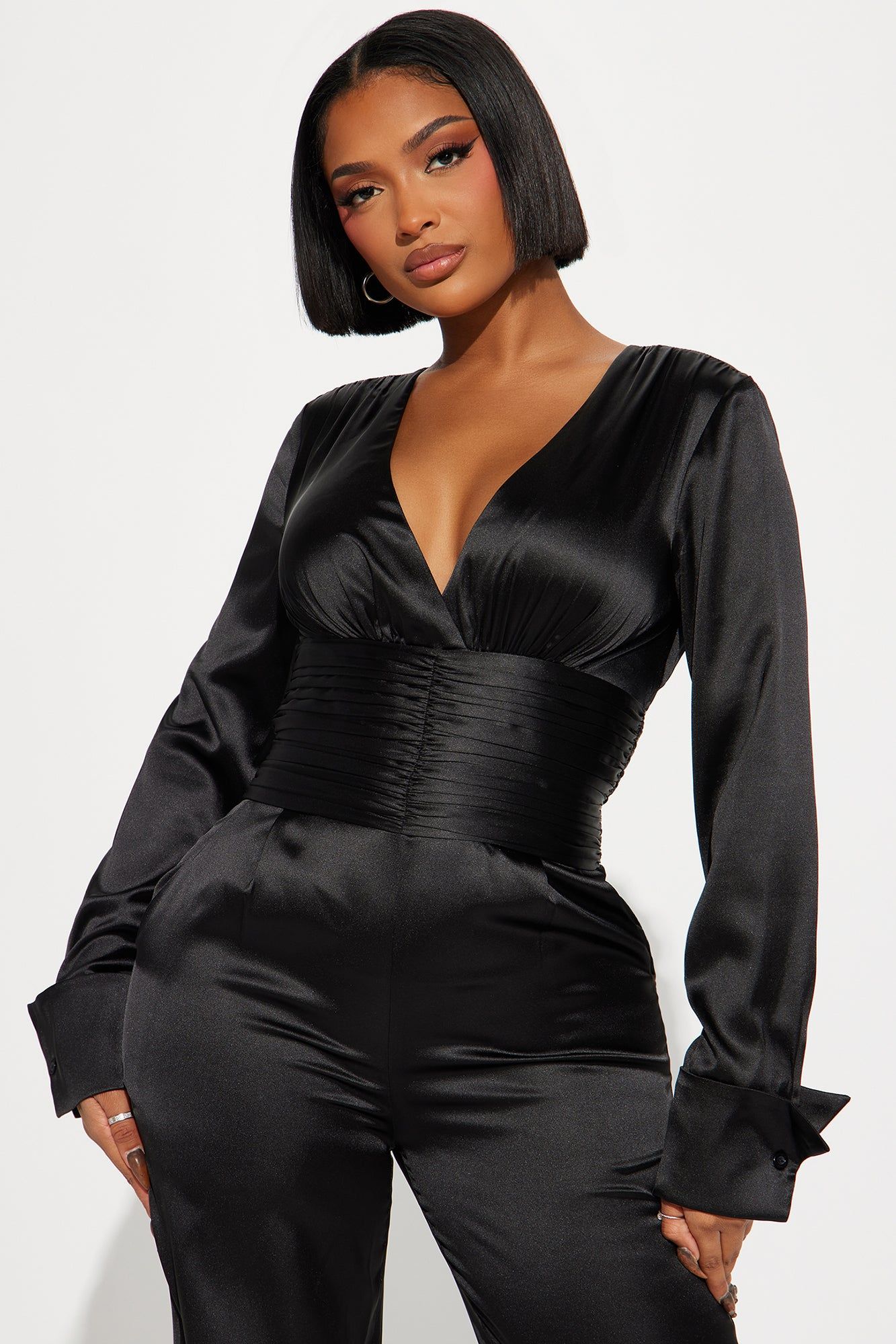 What You Don't See Satin Jumpsuit - Black sold by Fashion Nova product image thumbnail 2