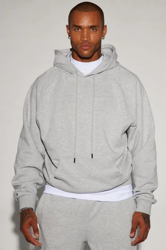 Tyson Raglan Hoodie - Heather Grey sold by Fashion Nova