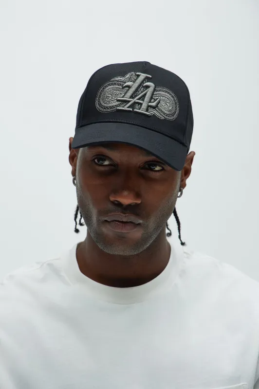 La Paisley Snapback Hat - Black sold by Fashion Nova