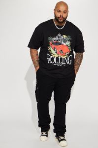 How We Roll Stacked Skinny Flare Jeans - Black sold by Fashion Nova