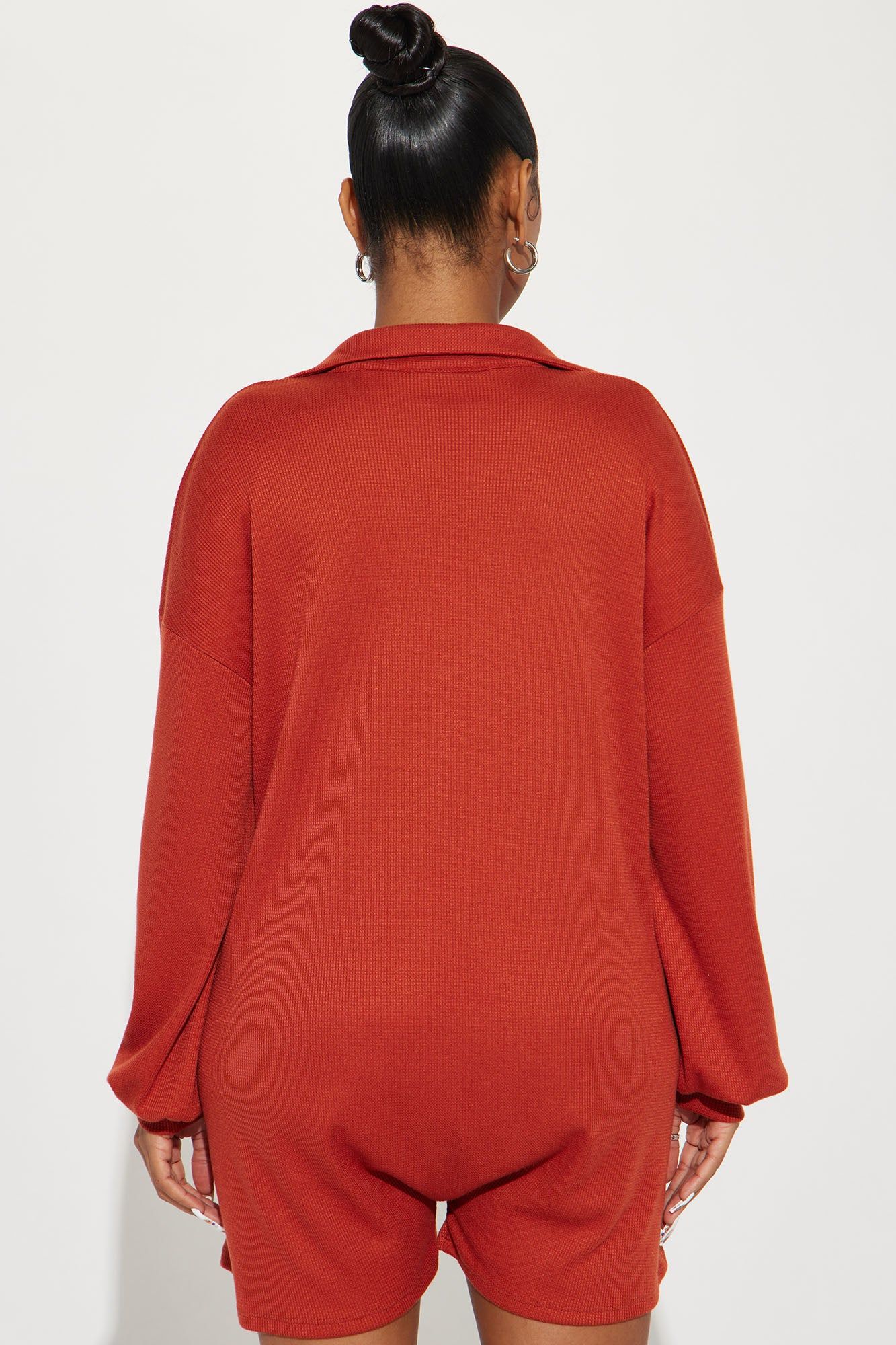 Figure It Out Romper - Rust sold by Fashion Nova product image thumbnail 3