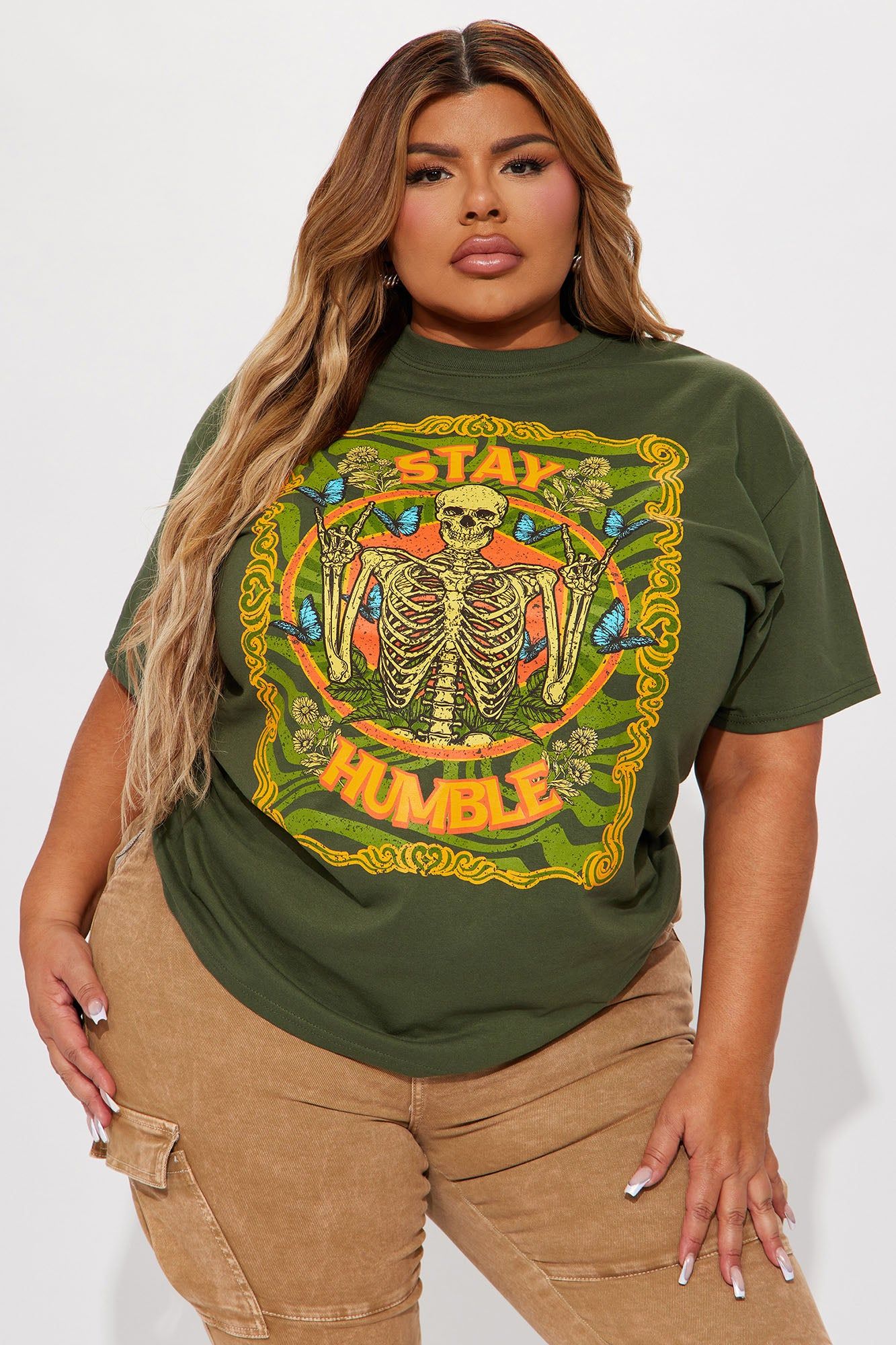 Stay Humble Graphic Tshirt - Olive sold by Fashion Nova product image thumbnail 4
