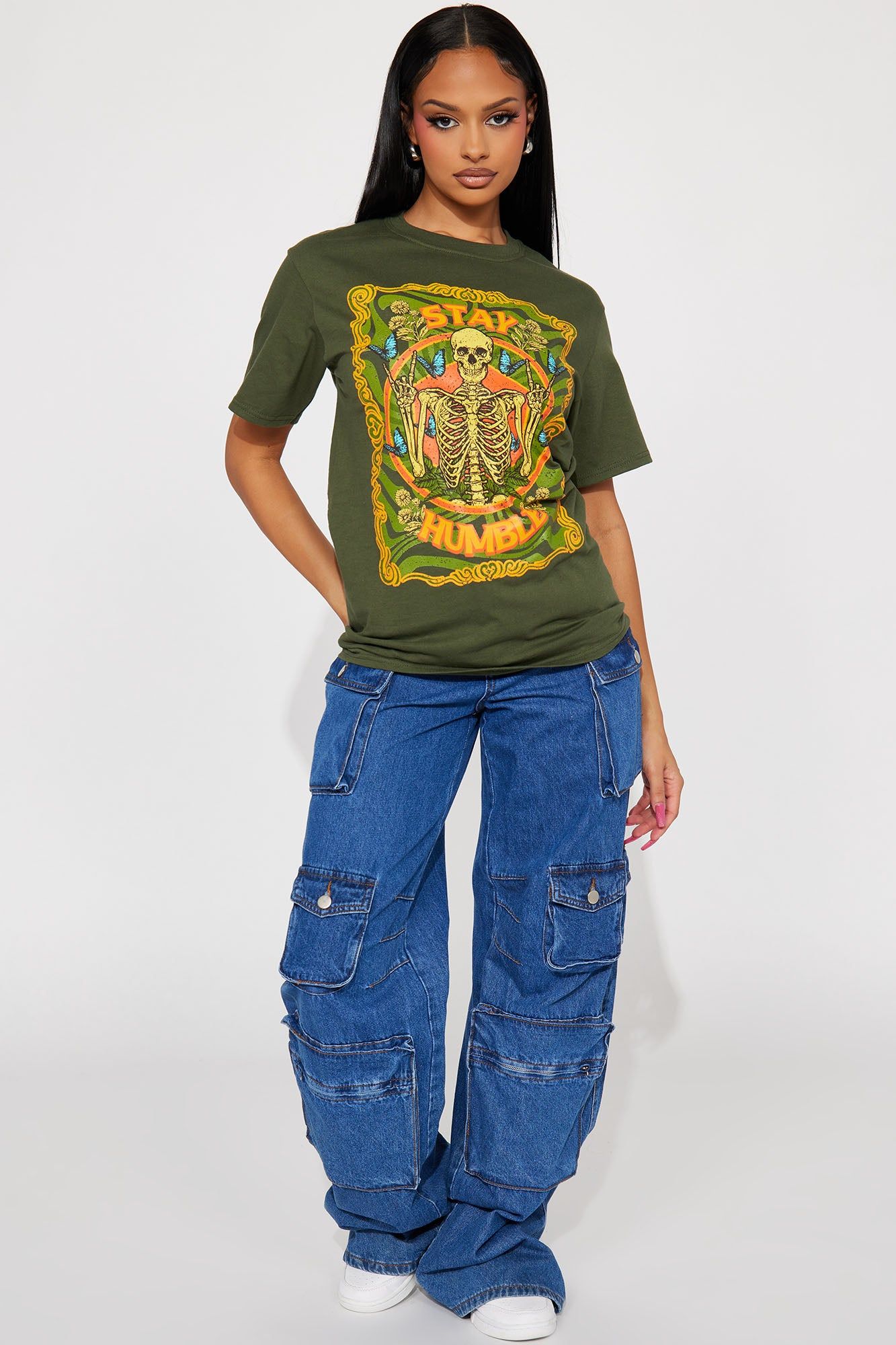 Stay Humble Graphic Tshirt - Olive sold by Fashion Nova product image thumbnail 2