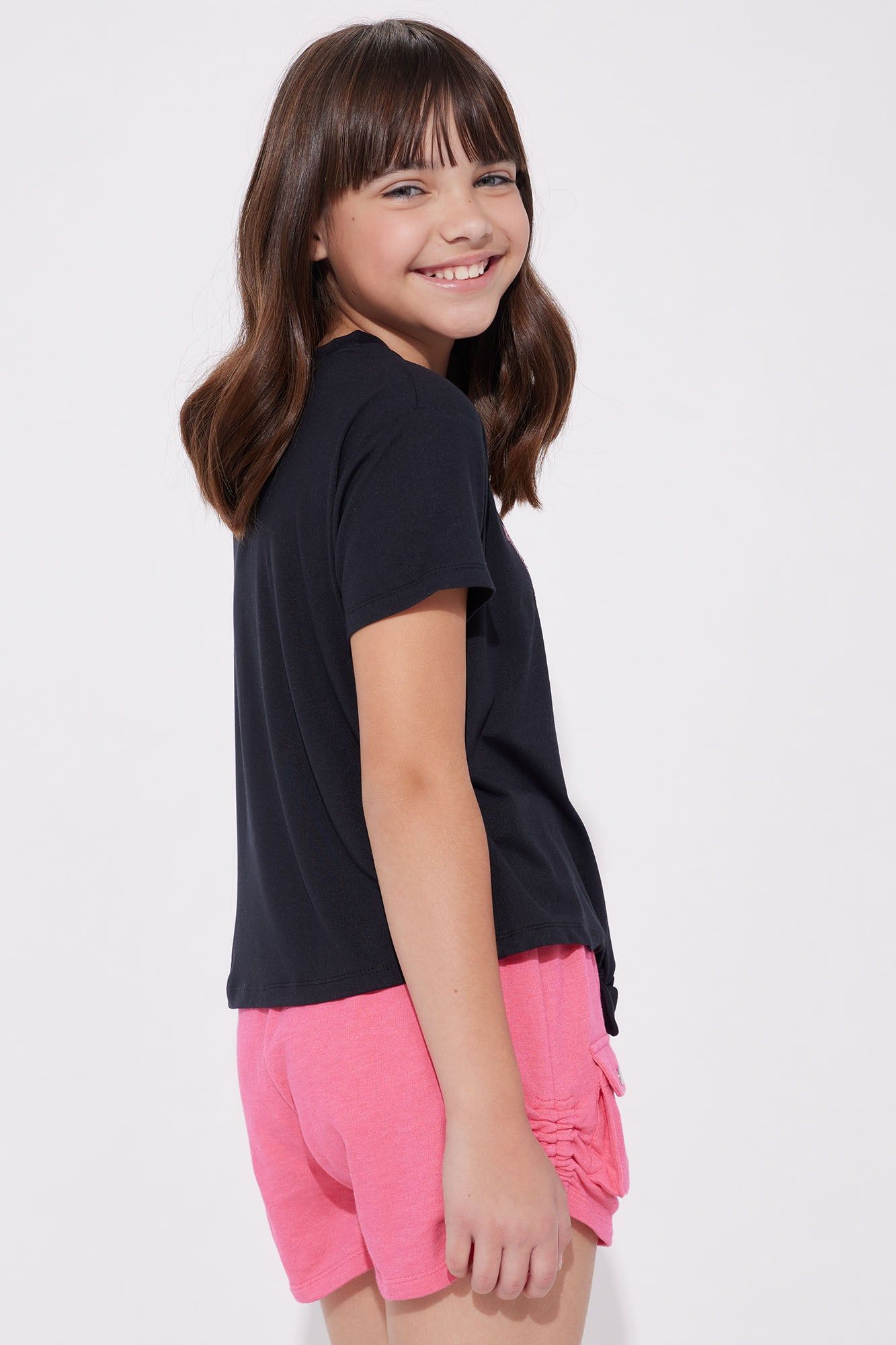 Mini Glitter In Paris France Tie Front Tee - Black sold by Fashion Nova product image thumbnail 4