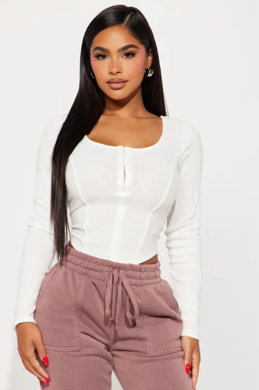 Secret's Out Rib Top - Ivory sold by Fashion Nova