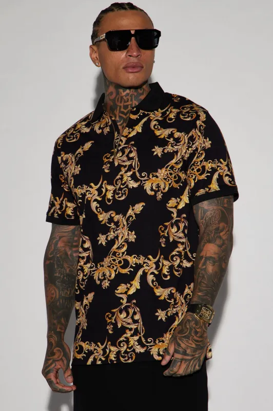 Ace Short Sleeve Polo - Black sold by Fashion Nova