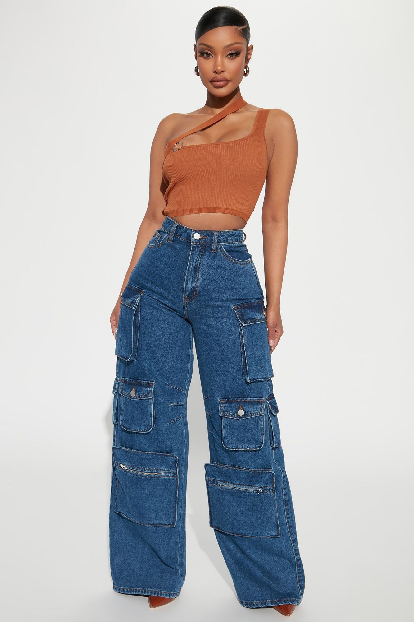 Lily High Rise Cargo Jeans - Medium Blue Wash sold by Fashion Nova product image thumbnail 10