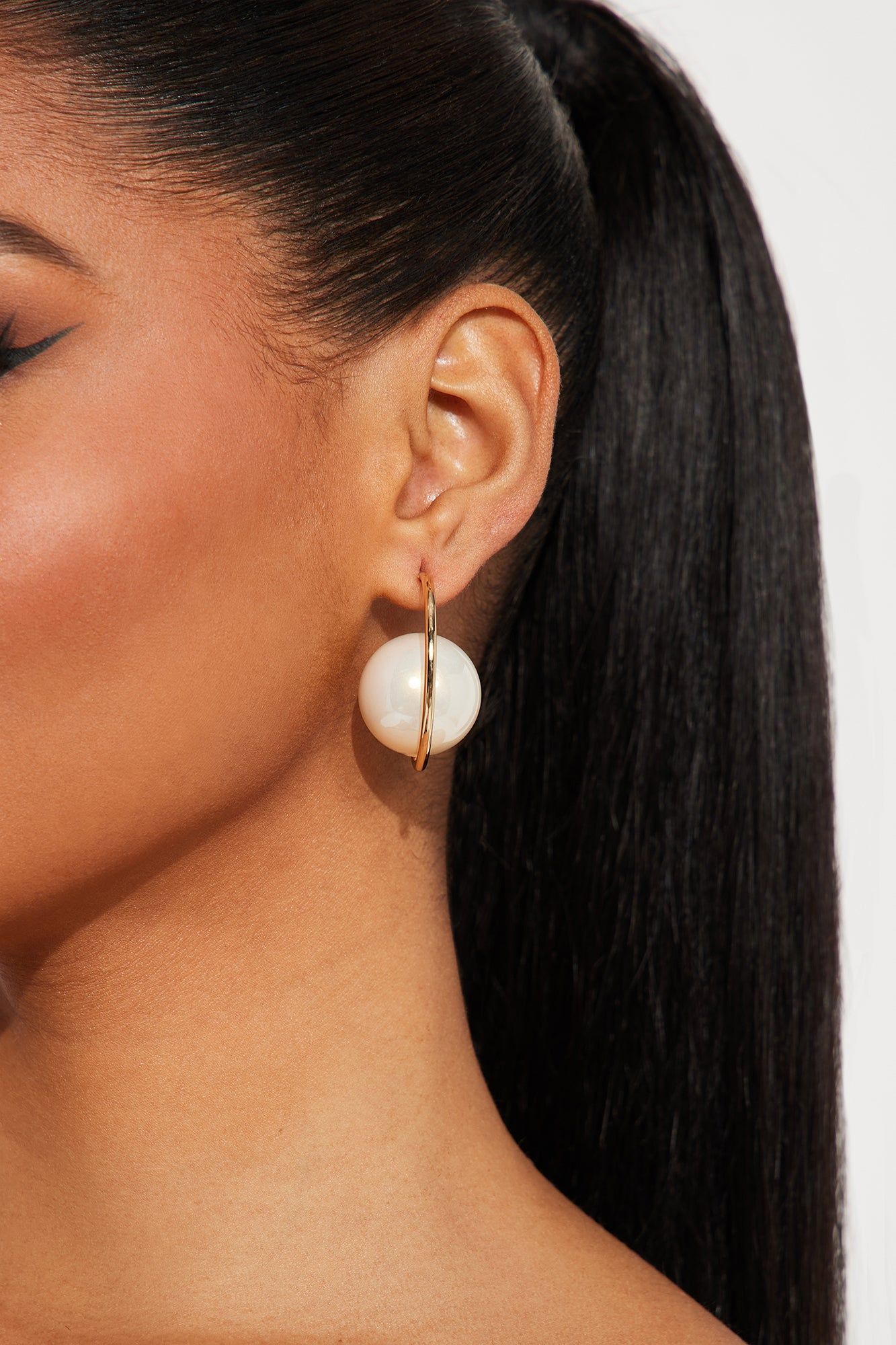 Pearl Orbit Earrings - Gold sold by Fashion Nova