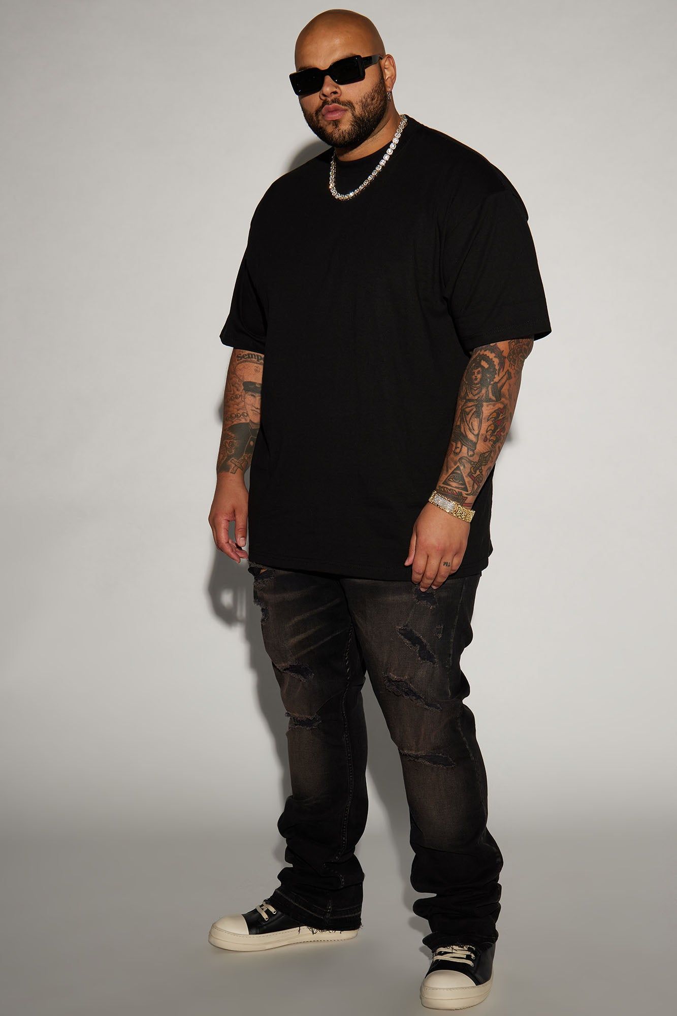 Nonchalant Distressed Stacked Skinny Flare Jeans - Black/Brown sold by Fashion Nova product image thumbnail 6