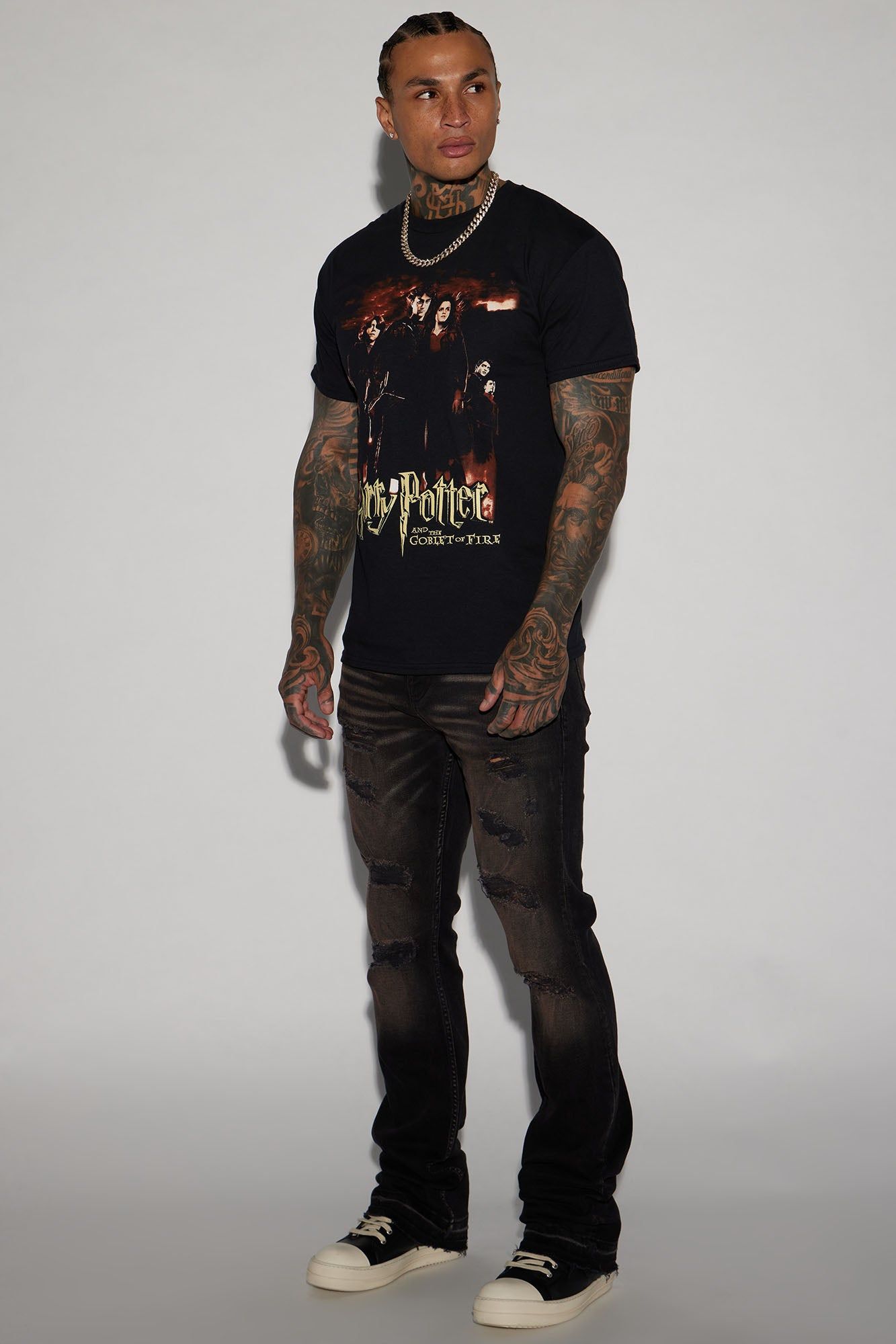 Nonchalant Distressed Stacked Skinny Flare Jeans - Black/Brown sold by Fashion Nova product image thumbnail 3