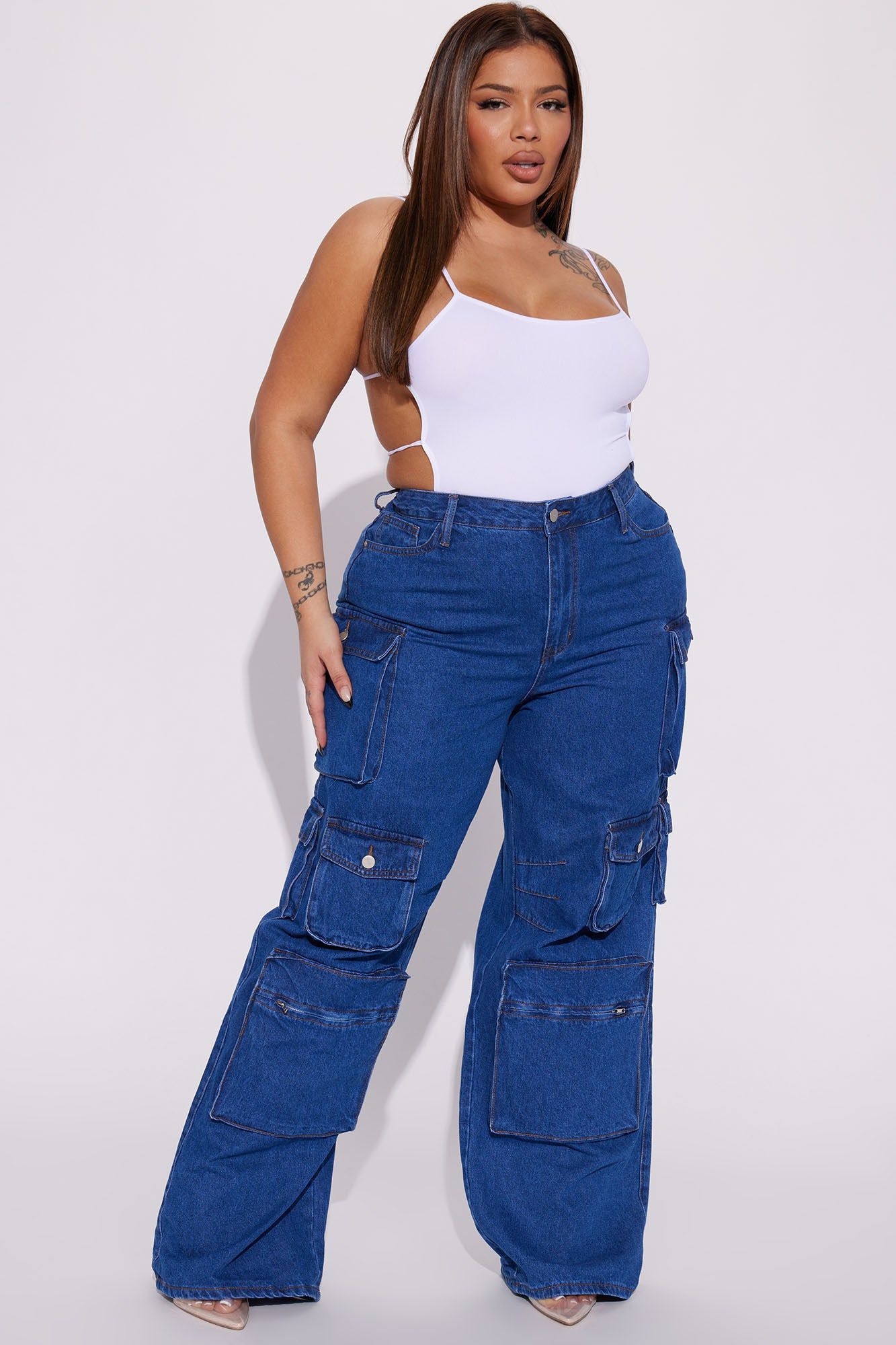 Lily High Rise Cargo Jeans - Medium Blue Wash sold by Fashion Nova product image thumbnail 11