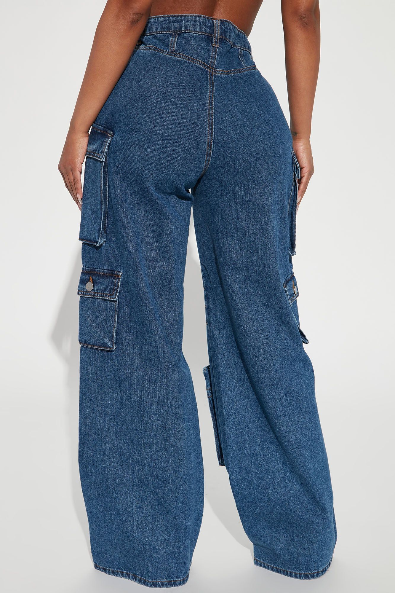 Lily High Rise Cargo Jeans - Medium Blue Wash sold by Fashion Nova product image thumbnail 9