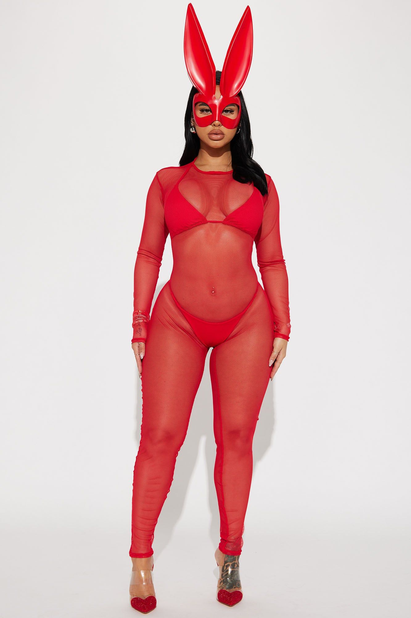 Sultry Bunny 2 Piece Costume Set - Red sold by Fashion Nova