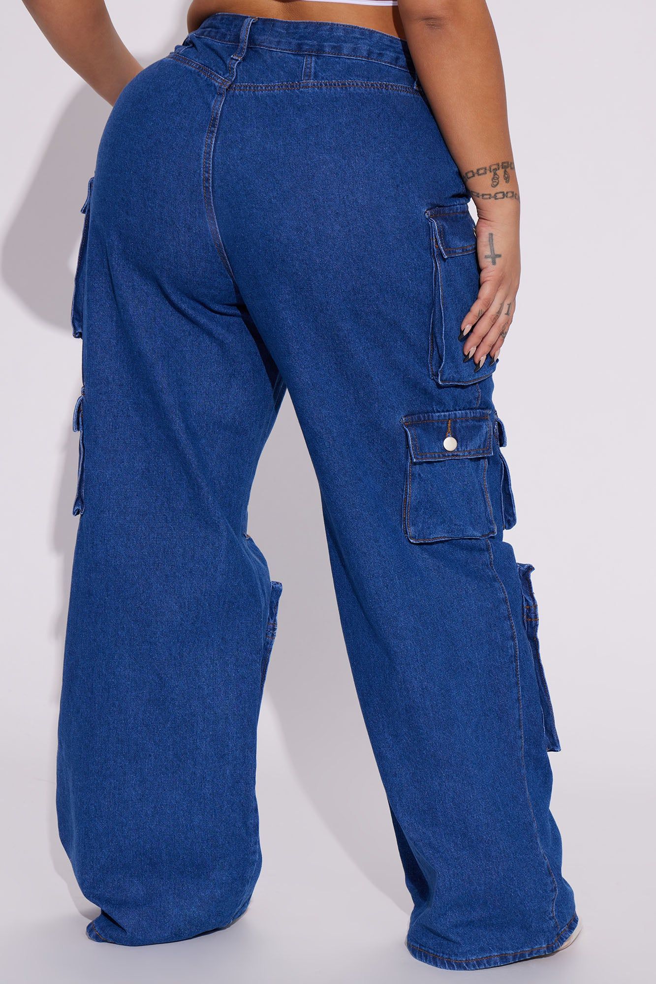 Lily High Rise Cargo Jeans - Medium Blue Wash sold by Fashion Nova product image thumbnail 13