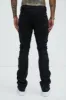 More Than You Frayed Slim Flare Jeans - Black sold by Fashion Nova