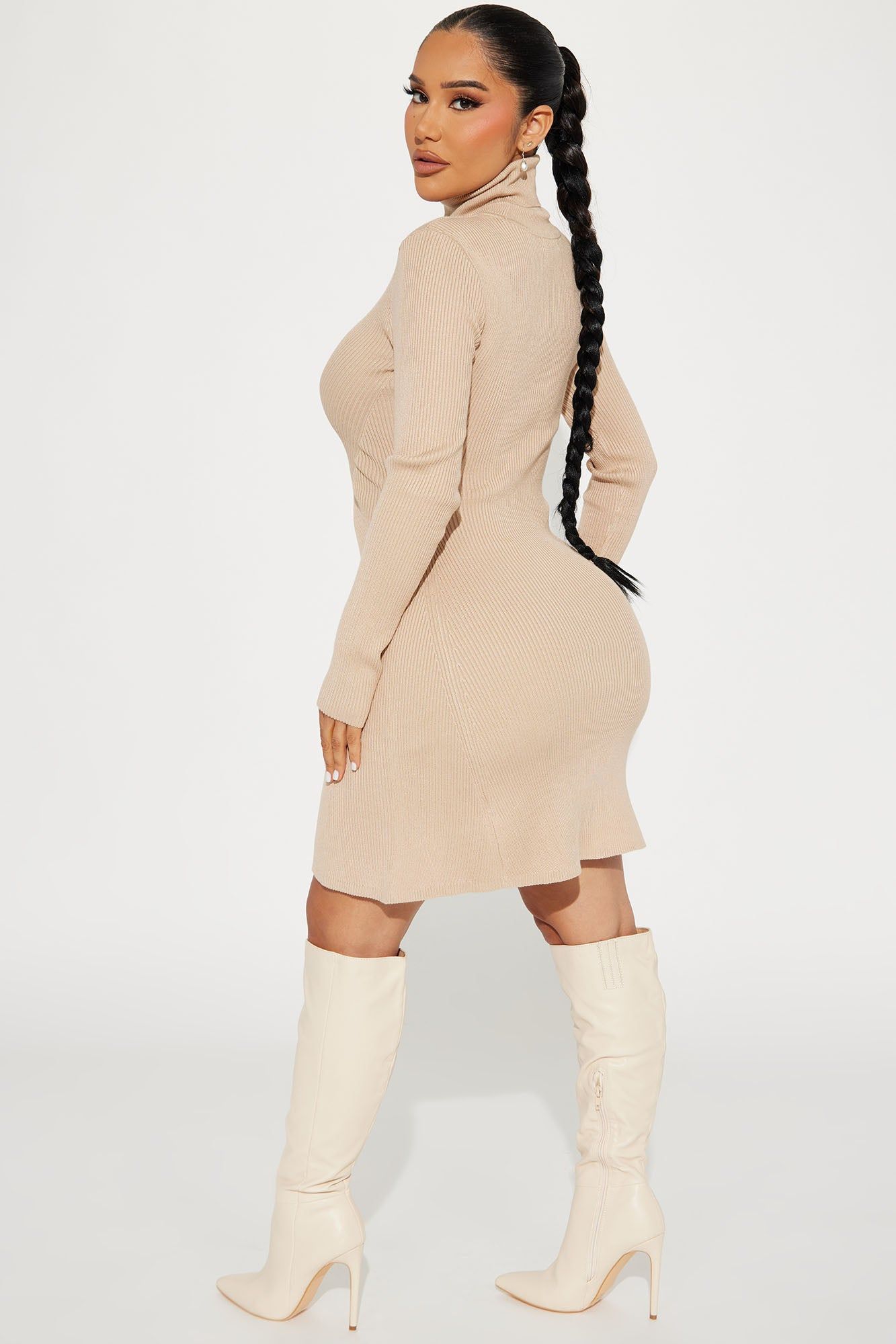 Jodie Ribbed Mini Dress - Taupe sold by Fashion Nova product image thumbnail 3