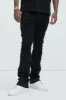 More Than You Frayed Slim Flare Jeans - Black sold by Fashion Nova