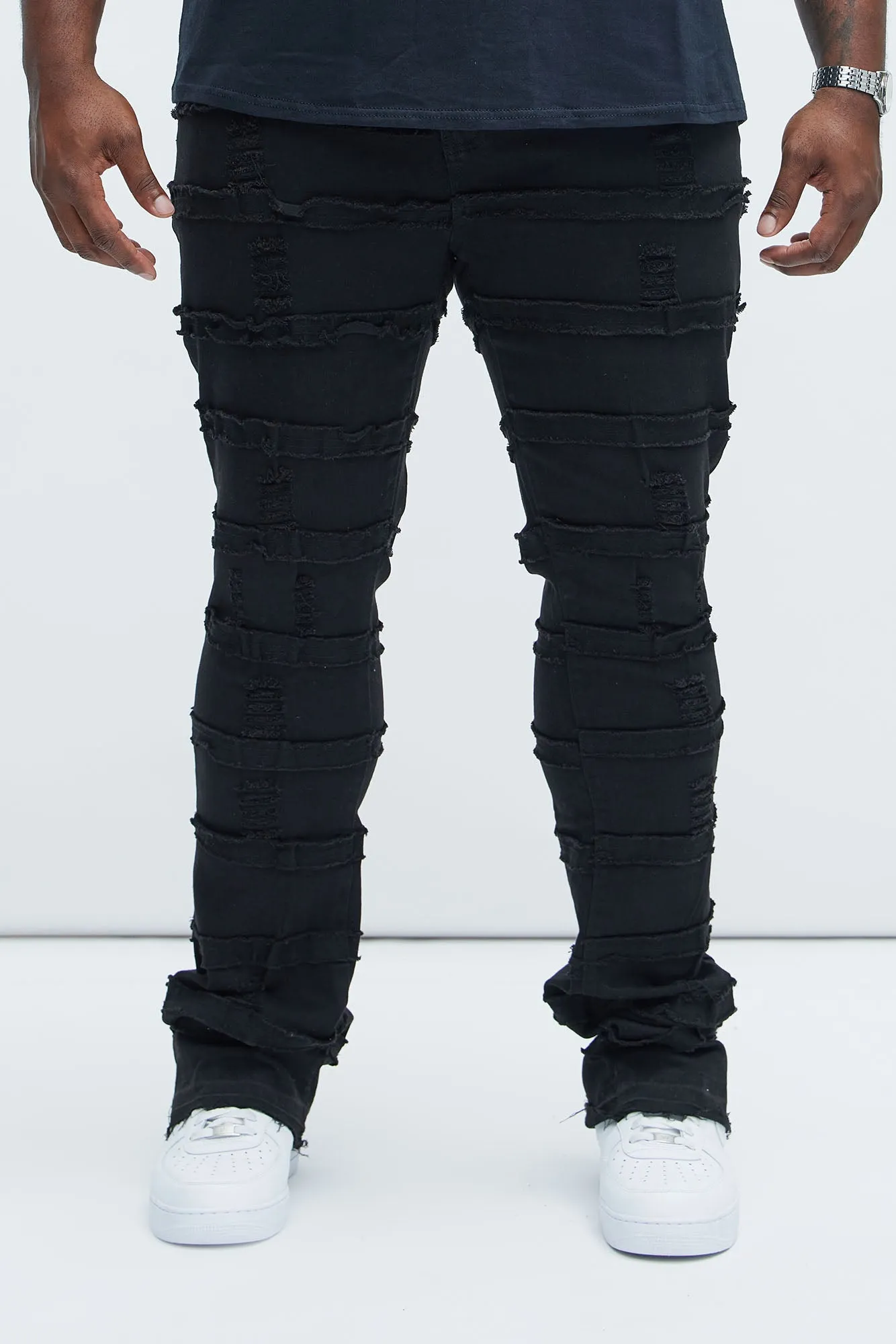 More Than You Frayed Slim Flare Jeans - Black sold by Fashion Nova product image thumbnail 5